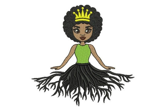 Black Cute Girl with Afro Hair Embroidery Review