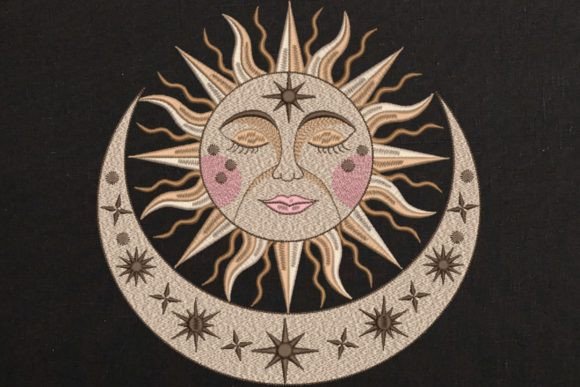 Face Sleeping Sun Moon and Stars Embroidery Review