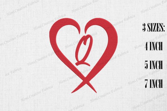Letter Q with Heart Valentine s Day Embroidery Review