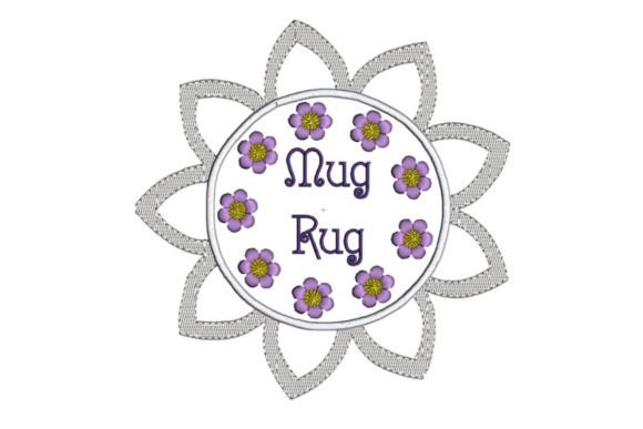 Purple Floral Mug Rug Embroidery Design Review